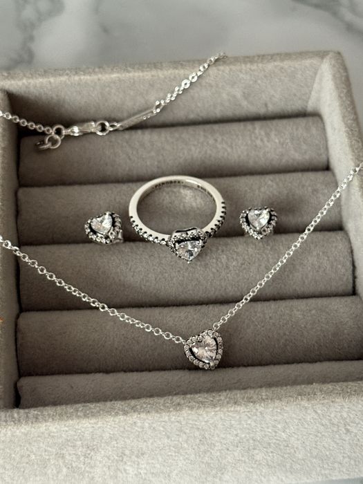 Oferta! Pandora set cercei , lantisor si inel 7