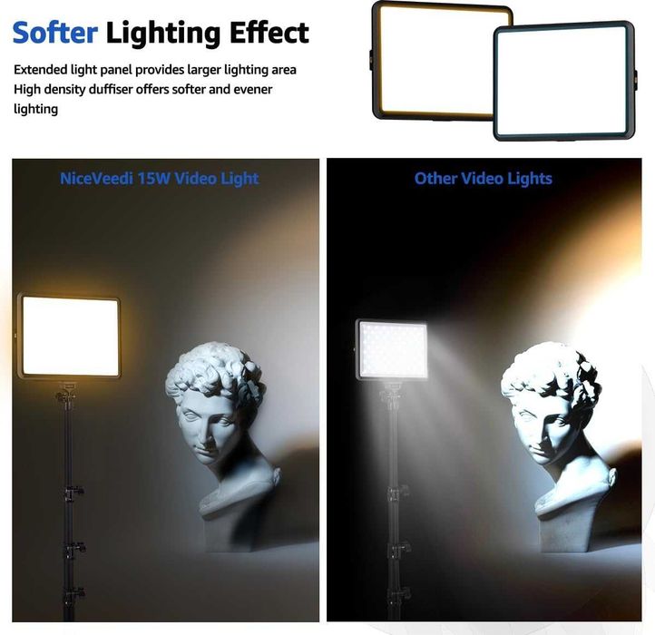 Комплект LED видео осветителни тела, NiceVeedi Studio  2800-6500K