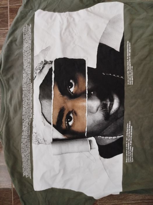 Tricou cu Tupac GANGS kaki maro