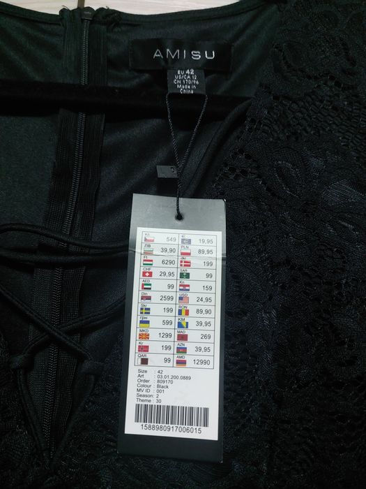 Nou Rochie neagra dantela pt ocazie, M  cu eticheta