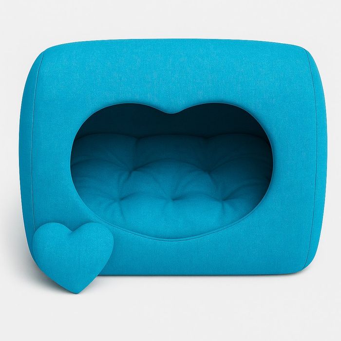 Удобно легълце сърце за любимци MELANI (Sky - Синьо Къщичка) + подарък