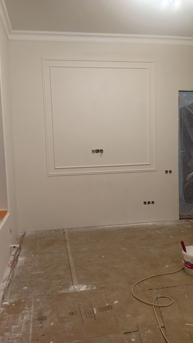 Обои, галтели, шпатлёвка