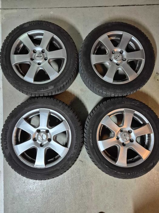 Vând set jante aliaj + anvelope de iarnă 205/55/16 Kumho DOT 1323