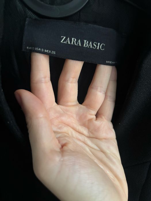 Черно преходно дълго сако / палто Zara