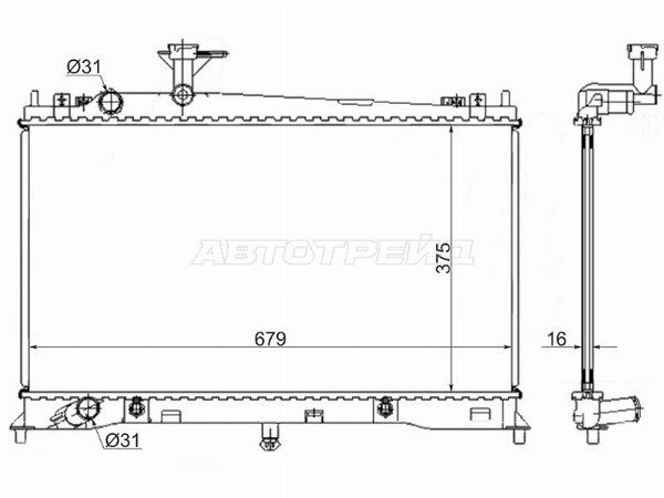 Радиатор охлаждения двигателя  Mazda Atenza