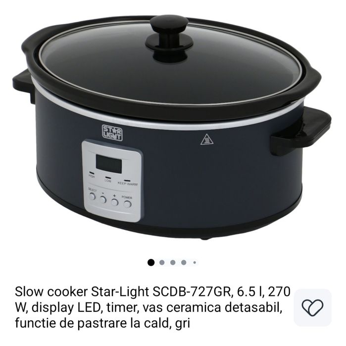Star Light slow cooker 6,5L, vas ceramica detasabil