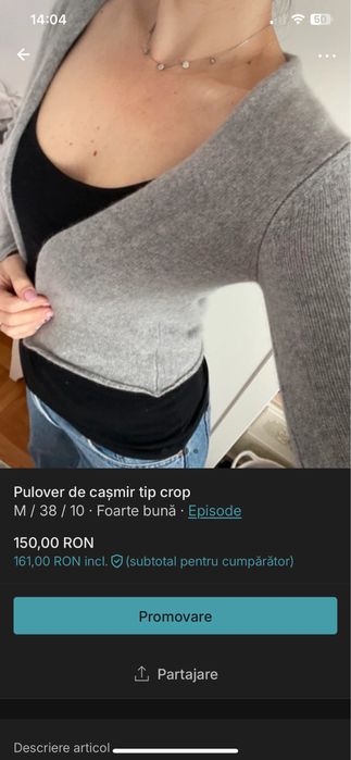 Pulover casmir , lana , M