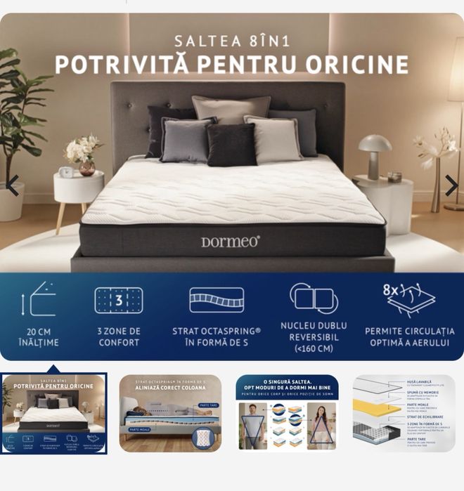 Saltea Dormeo imemory S plus 160x200 / noua/ vidata