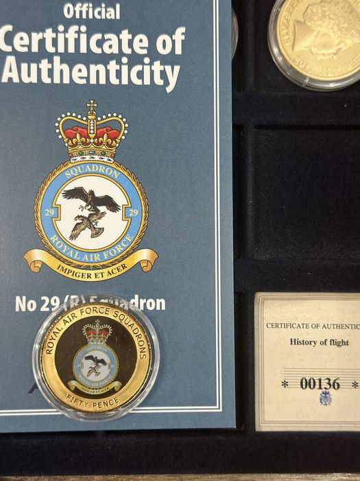 Colectie de monede Royal Air Force  placate cu aur de 24