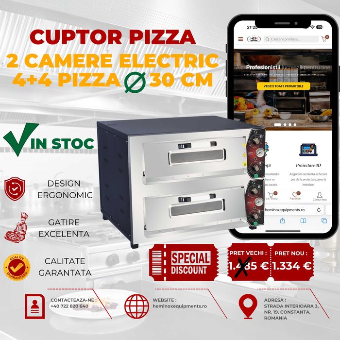 Cuptor Pizza Electric 1 Camera Sau 2 Camere 220V - 380 V In Stoc