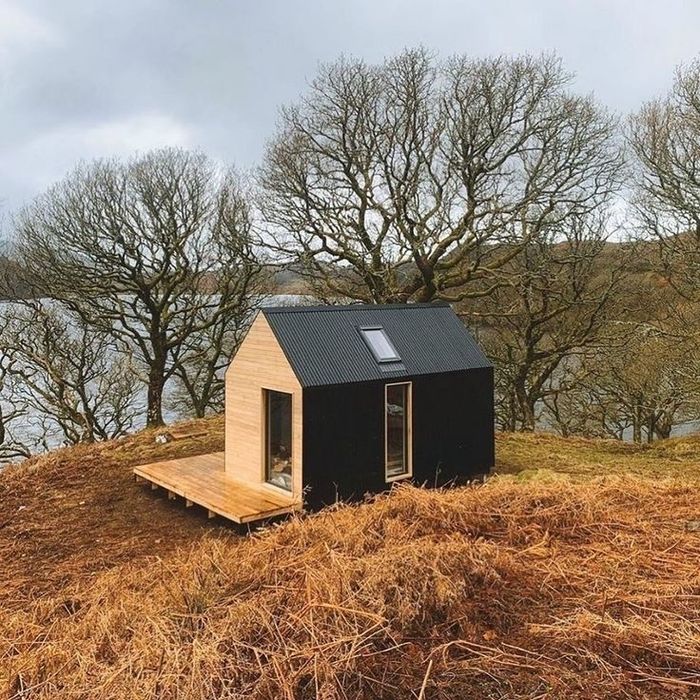 Cabana A -frame din lemn tratat la cheie foisoar terasa