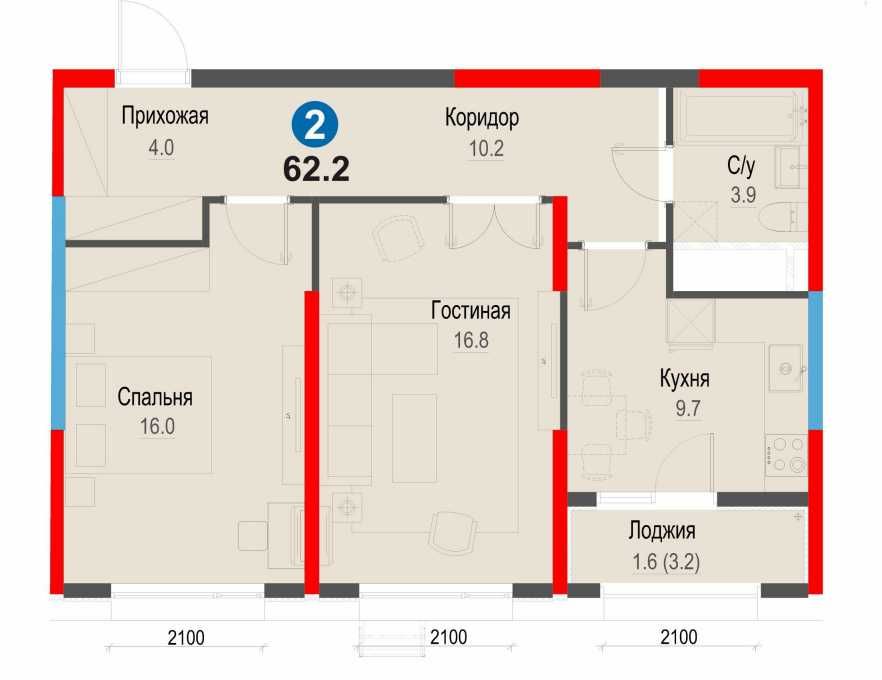 Просторная двушка у Метро Янгиабад! Скидка-15%|ИПОТЕКА/РАССРОЧКА  [KS]