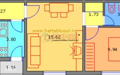 Apartament 2 camere | 38 mp | Etaj 2/4 | Aleea Uioara | Comision 0%