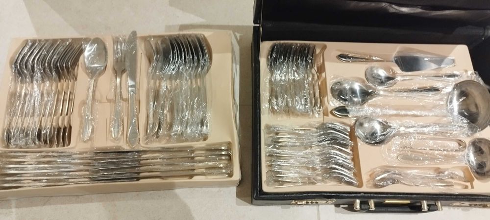 ЛУКСОЗЕН КОМПЛЕКТ! Прибори Elekom 72 части в куфар – Златни орнаменти