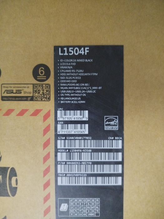 Продается Asus Vivobook go 15