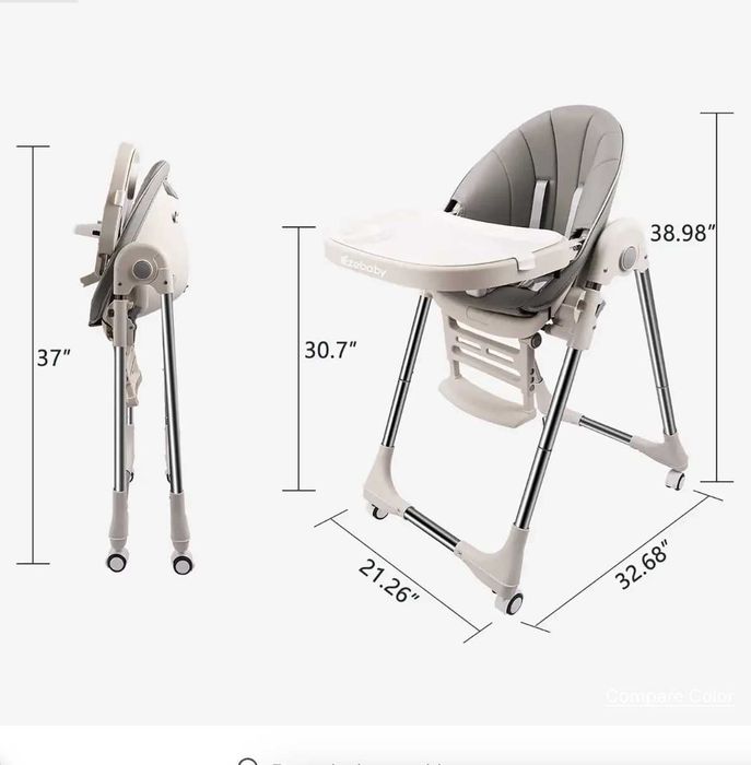 Сгъваем столче за хранене с предпазен колан OUNUO Baby