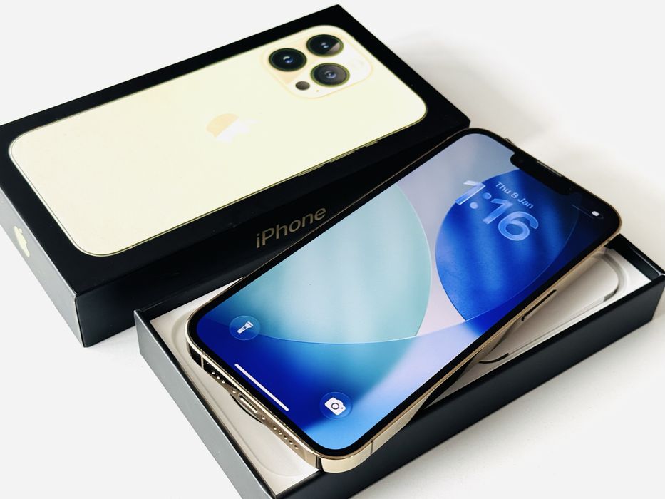 НОВ! Iphone 13 Pro 128GB Gold 100% Батерия! Гаранция 6 месеца