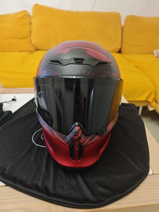 Cască moto Ruroc EOX Batman + vizieră fumurie +  clară, pinlock