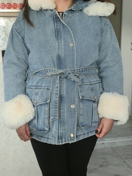 зимно дънково палто