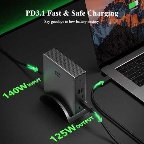 Нова USB-C докинг станция 9 в HDMI + 2x DP 125W PD Ethernet адаптер