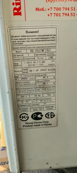 Газовый котел Rinnai