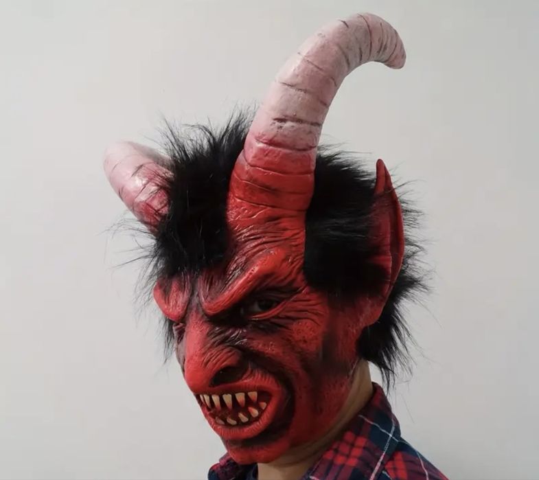 Masca latex Lucifer Demon Red