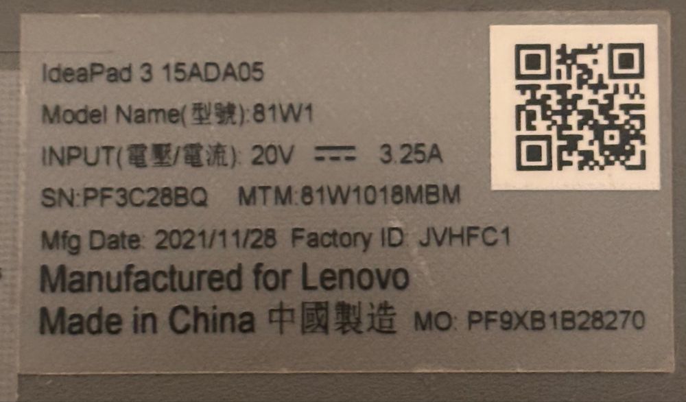 Lenovo IdeaPad 3 15ADA05