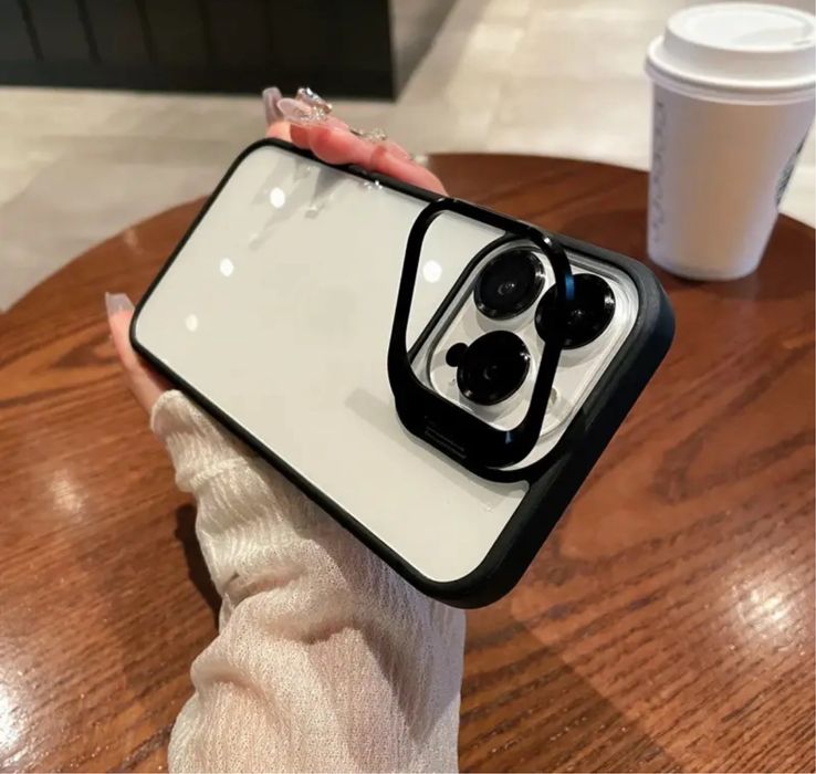 Husa Bracket Clear Case Folie Camera Iphone 14/15 PRO/PRO MAX /PLUS