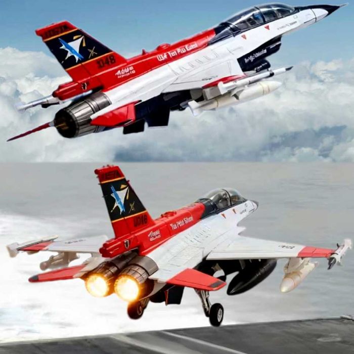 Macheta avion metalica Lockheed Martin F-16D X62A scara 1:72 21cm