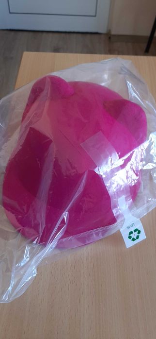 Зимна дамска детска шапка с уши розова