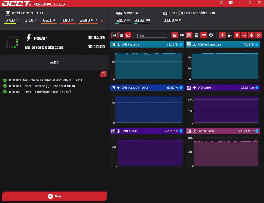 Офисный компактный компьютер 9-го поколения с красной подсветкой.