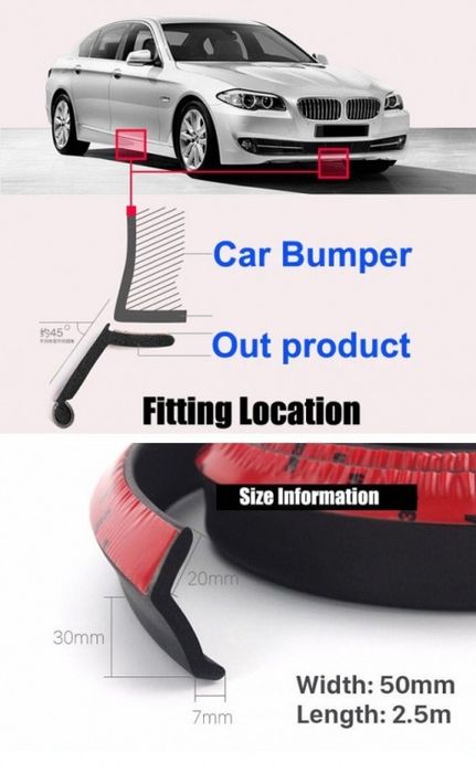 Prelungire Bara din cauciuc Protectie Bara FLEXIBIL - ROSU AL-121016-2