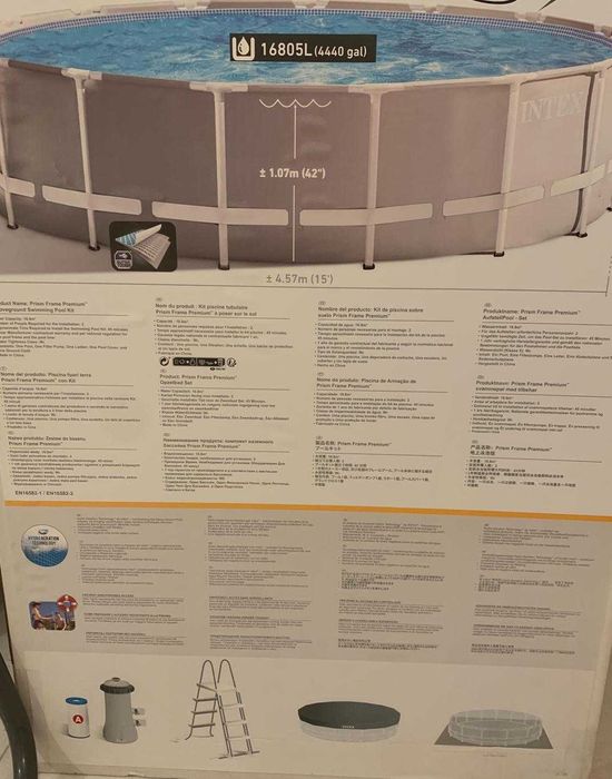 Piscina Intex cu cadru metalic capacitate 16805 litri, 457x122 cm