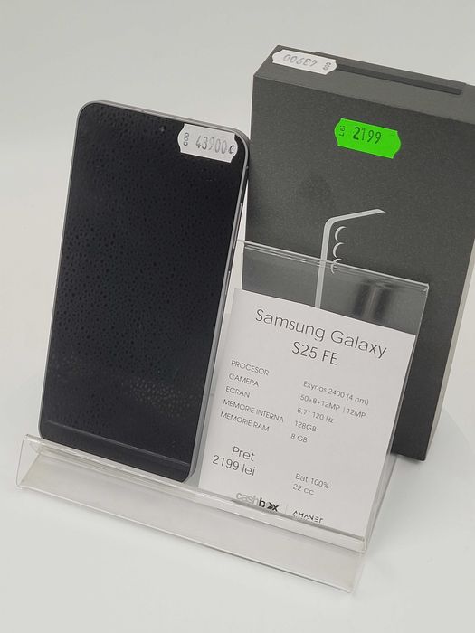 Garantie 24 luni Samsung Galaxy S25 FE 128GB baterie 100% 22cc CashBox
