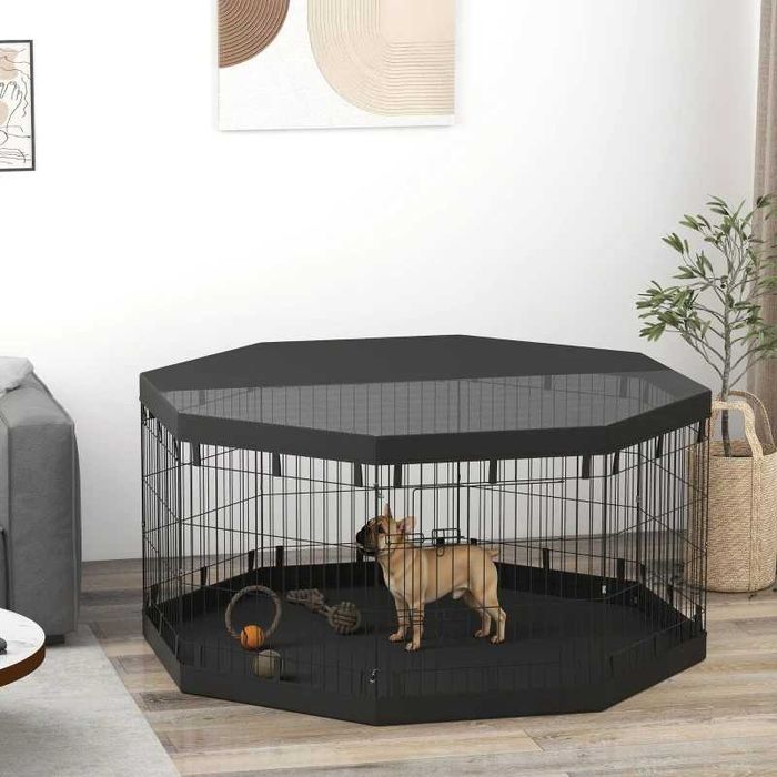Кошарка за кученца PawHut, височина 76 см/приблизително 2,5 м², 8 панела