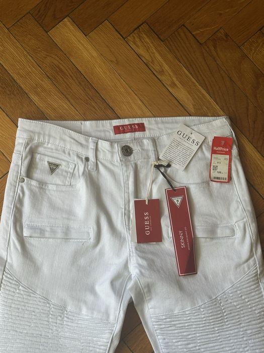 Blugi Guess Albi Skinny Moto - Noi, Originali