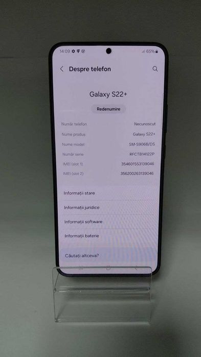 Samsung, S22 Plus 5G, 128GB, Black/Fin X Amanet cod 130150
