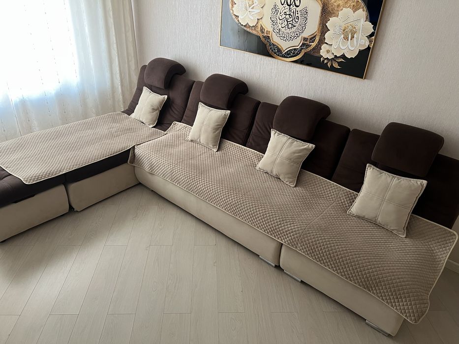 Диван угловой с креслом и пуфиком