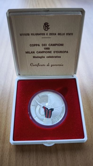 Сребърен възпоменателен медал AC Milan - КЕШ 1989 (Istituto Poligrafico e Zecca dello Stato)