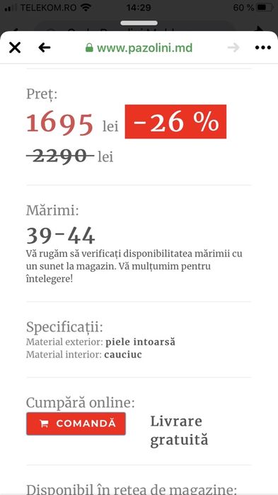 Pantofi barbati,masura 45