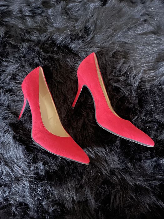 Pantofi Rosii Piele Intoarsa