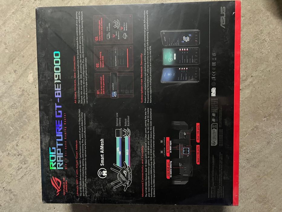 Router Asus ROG Rapture GT BE-19000 Wi-Fi 7 SIGILAT!
