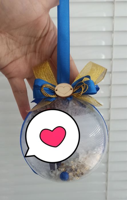 Коледна топка със снимка Коледа подарък