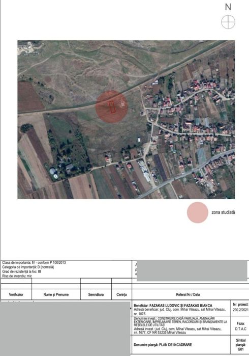 Vând teren împrejmuit cu proiect și autorizație casa. Fundatia facuta.