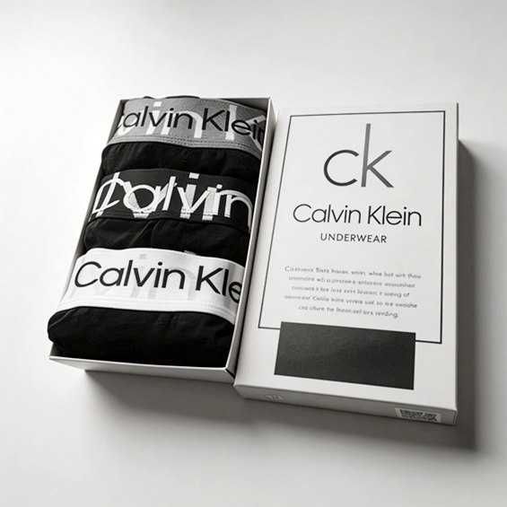 Boxeri Calvin Klein , 3 perechi , 95% bumbac, masuri M, L, XL