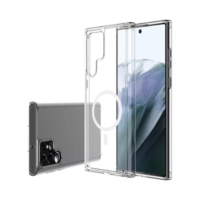Samsung S22/S23/S24/S25/S26 PLUS ULTRA Husa Cerc Magnetic Spate Plexi
