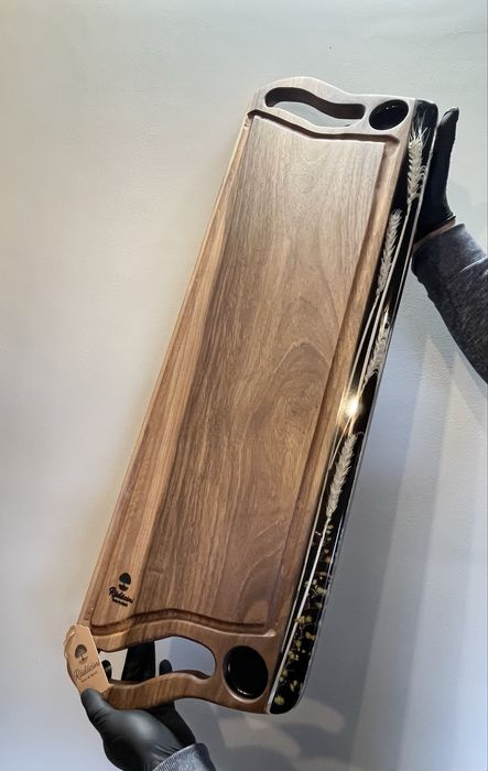 Realizez platouri din lemn masiv+rășină