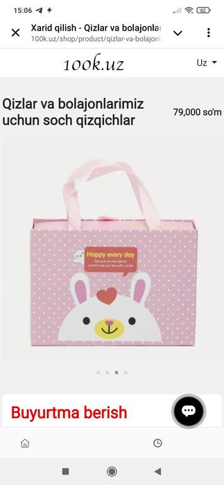 Qizlar va bolajonlarimiz uchun soch qizqichlari