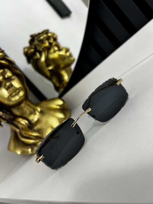 Ochelari de soare Cartier Lakey rimless diamond cut