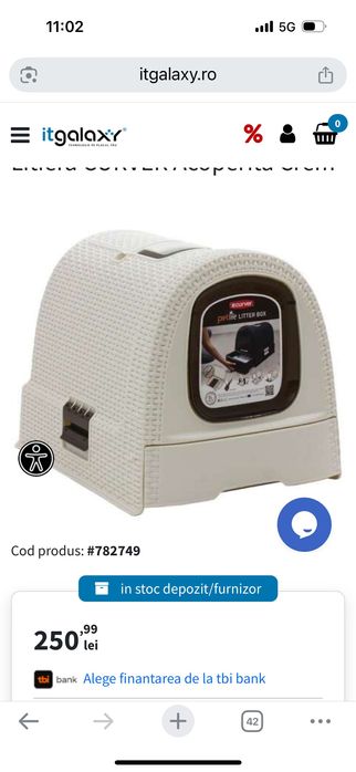 Litiera pisică cu capac+ușa batantă-stare foarte bună-preț negociabil